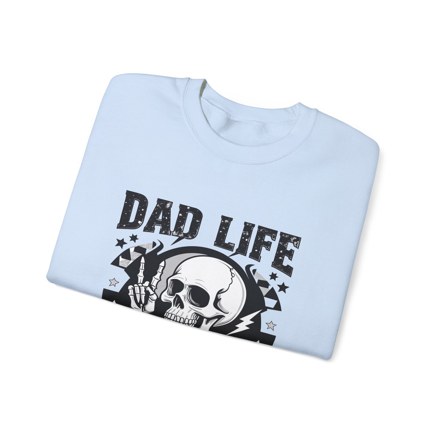 Dad Life Skeleton Crewneck Sweatshirt — Funny Retro Skull Fatherhood Pullover