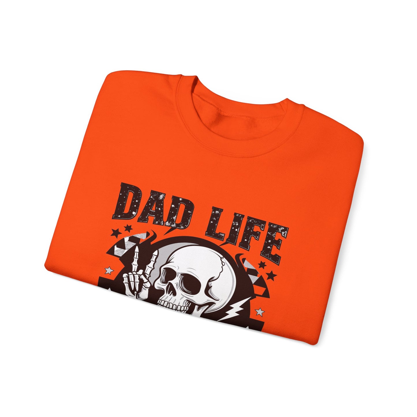 Dad Life Skeleton Crewneck Sweatshirt — Funny Retro Skull Fatherhood Pullover