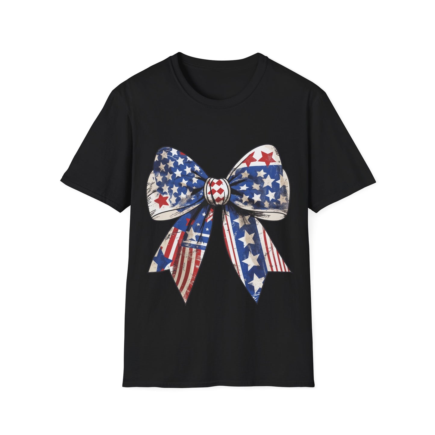 Patriotic Stars & Stripes Bow T-Shirt