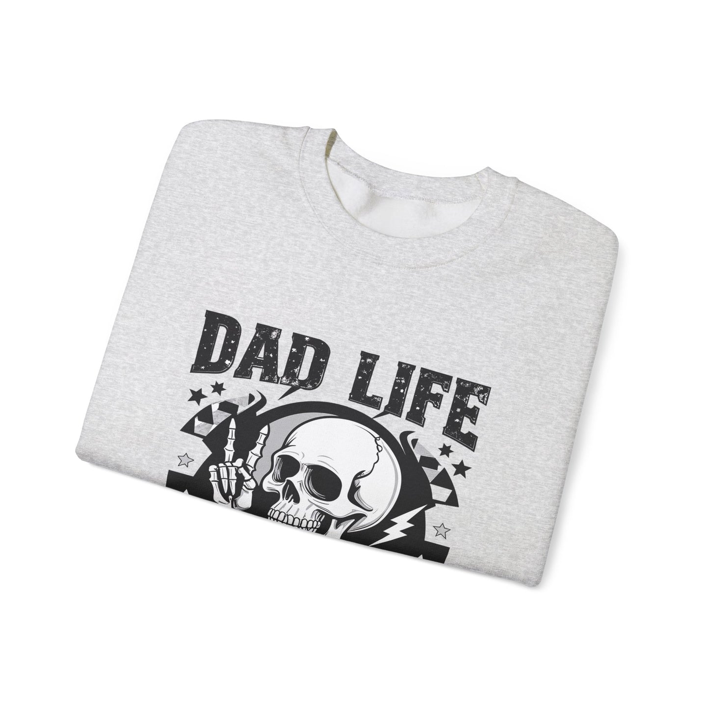Dad Life Skeleton Crewneck Sweatshirt — Funny Retro Skull Fatherhood Pullover