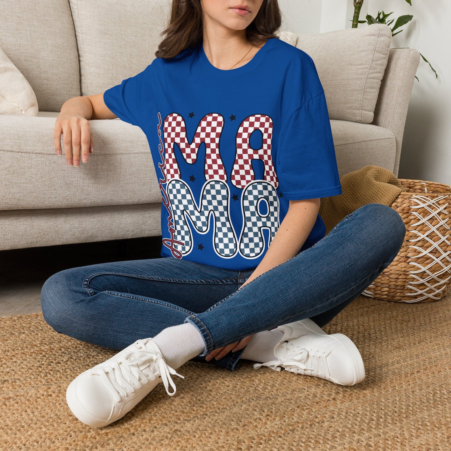 Mama Checkerboard T‑Shirt
