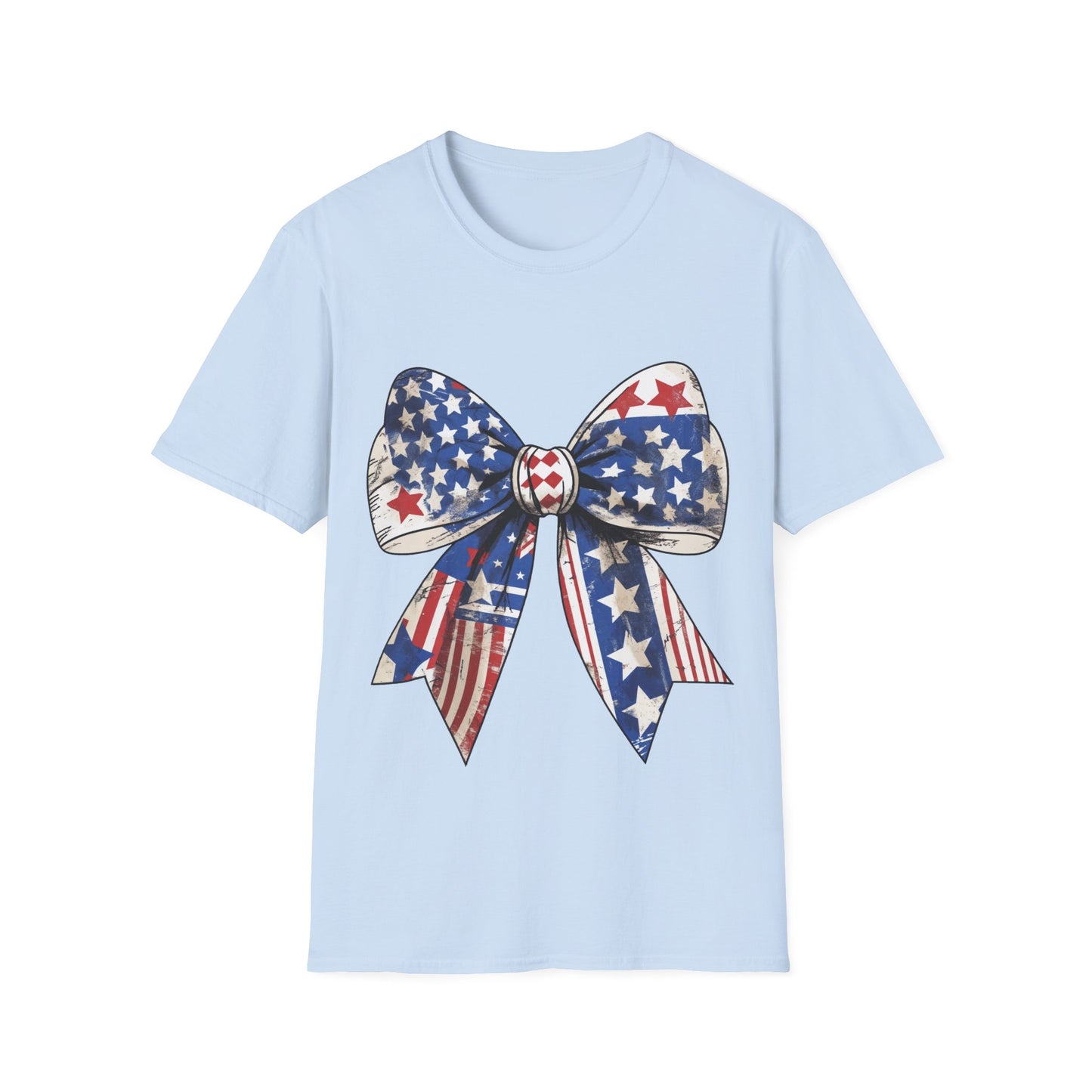 Patriotic Stars & Stripes Bow T-Shirt