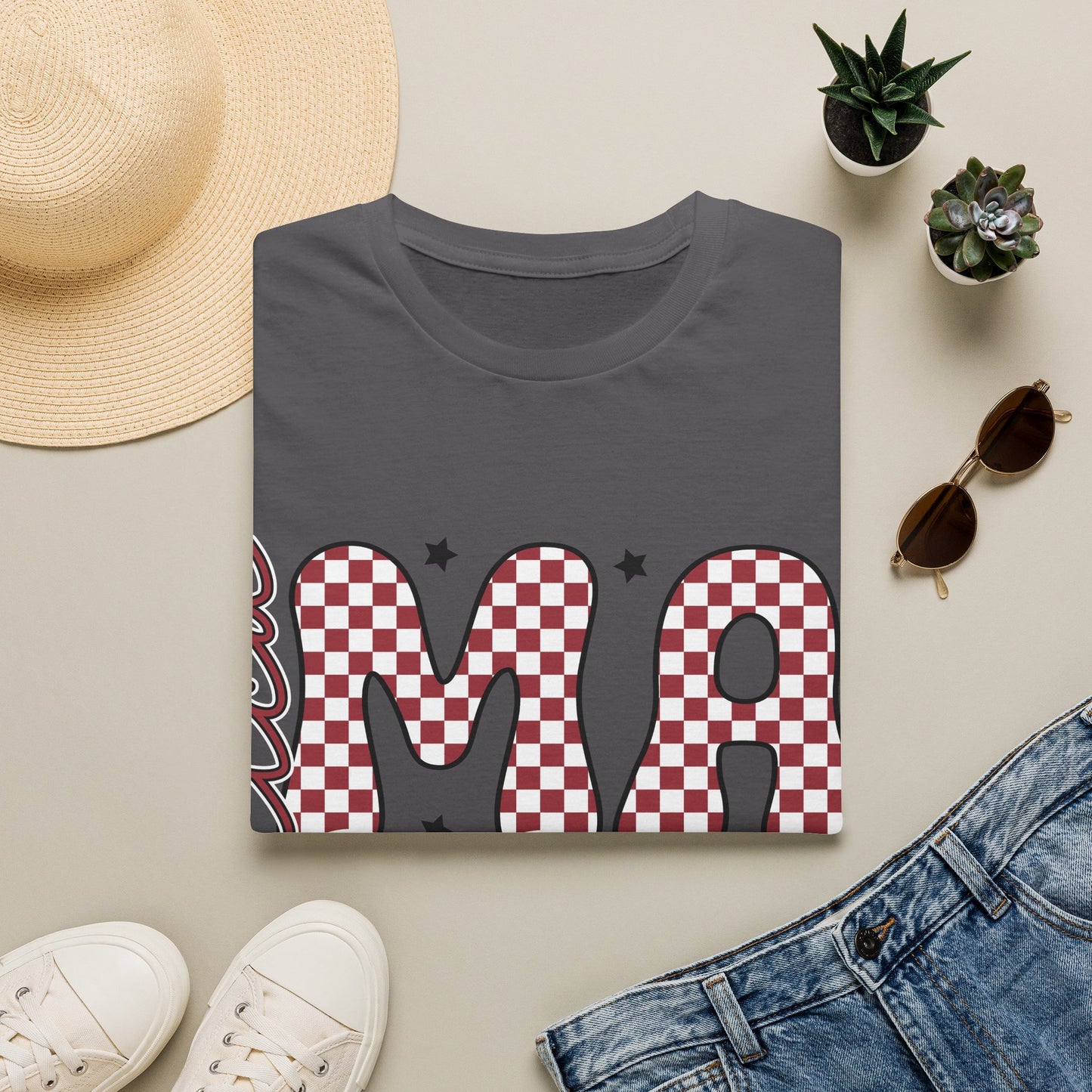 Mama Checkerboard T‑Shirt