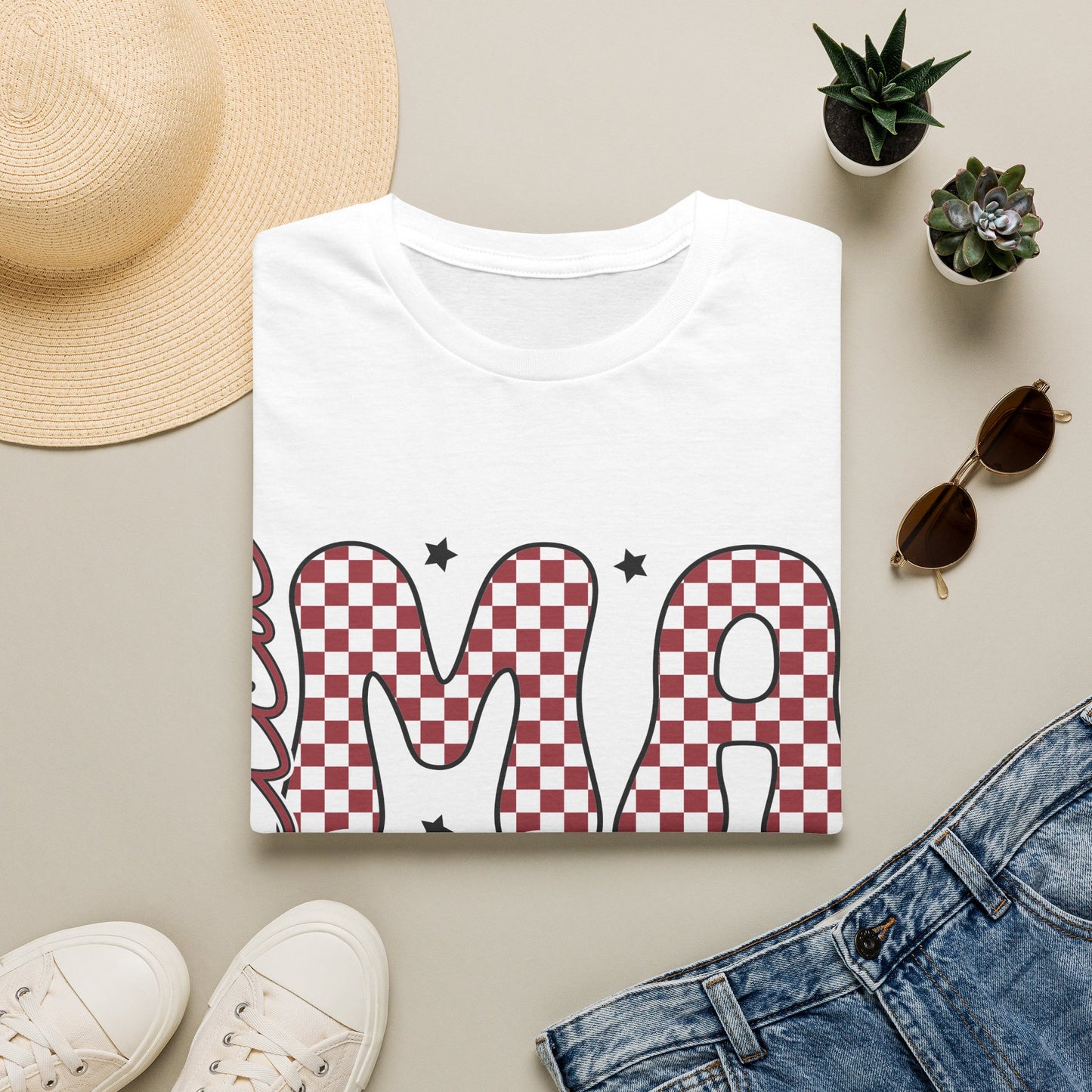 Mama Checkerboard T‑Shirt