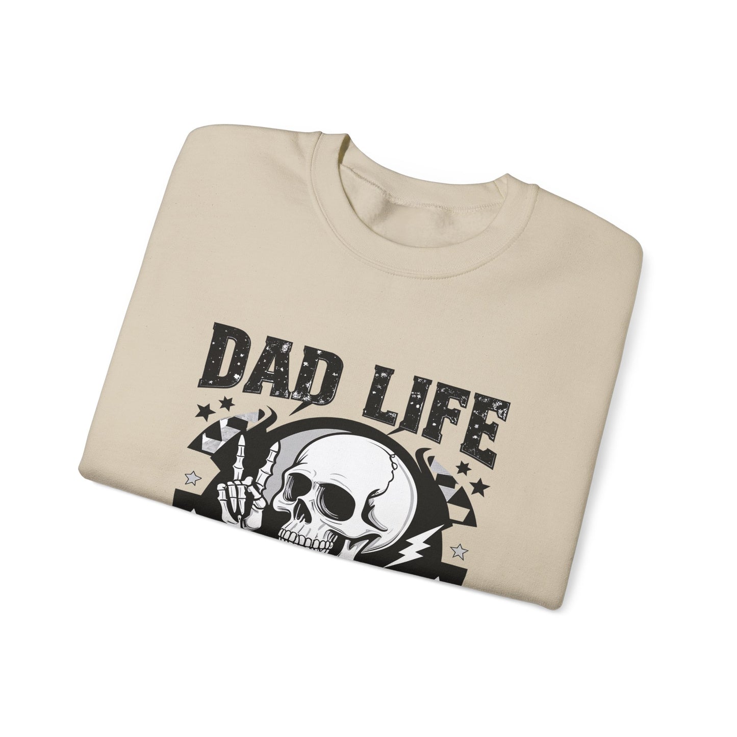 Dad Life Skeleton Crewneck Sweatshirt — Funny Retro Skull Fatherhood Pullover