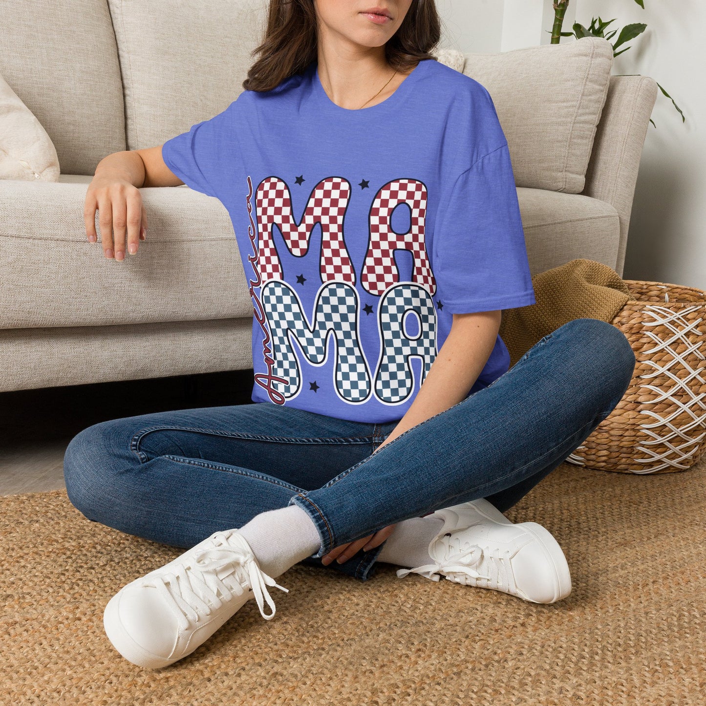 Mama Checkerboard T‑Shirt
