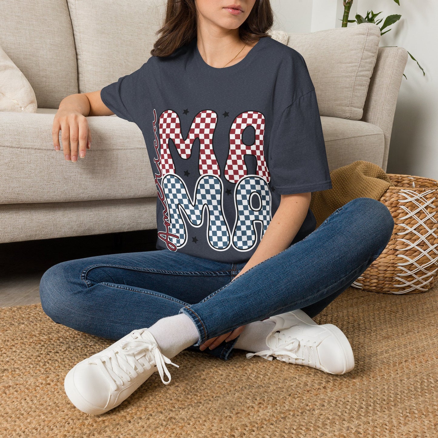 Mama Checkerboard T‑Shirt