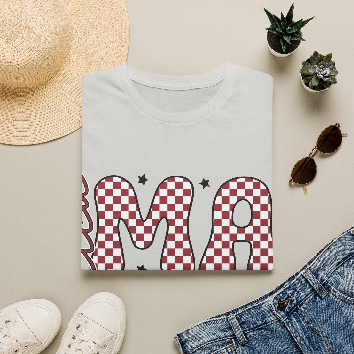 Mama Checkerboard T‑Shirt