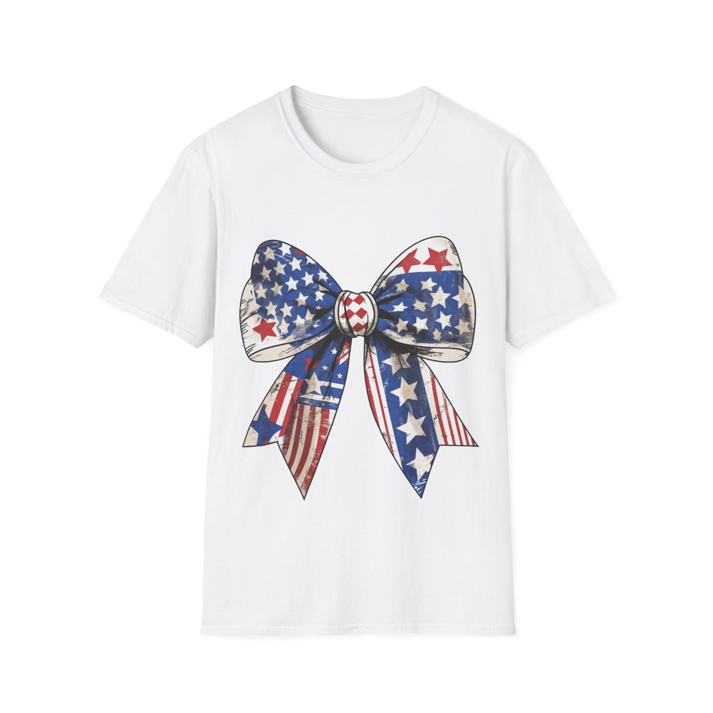 Patriotic Stars & Stripes Bow T-Shirt