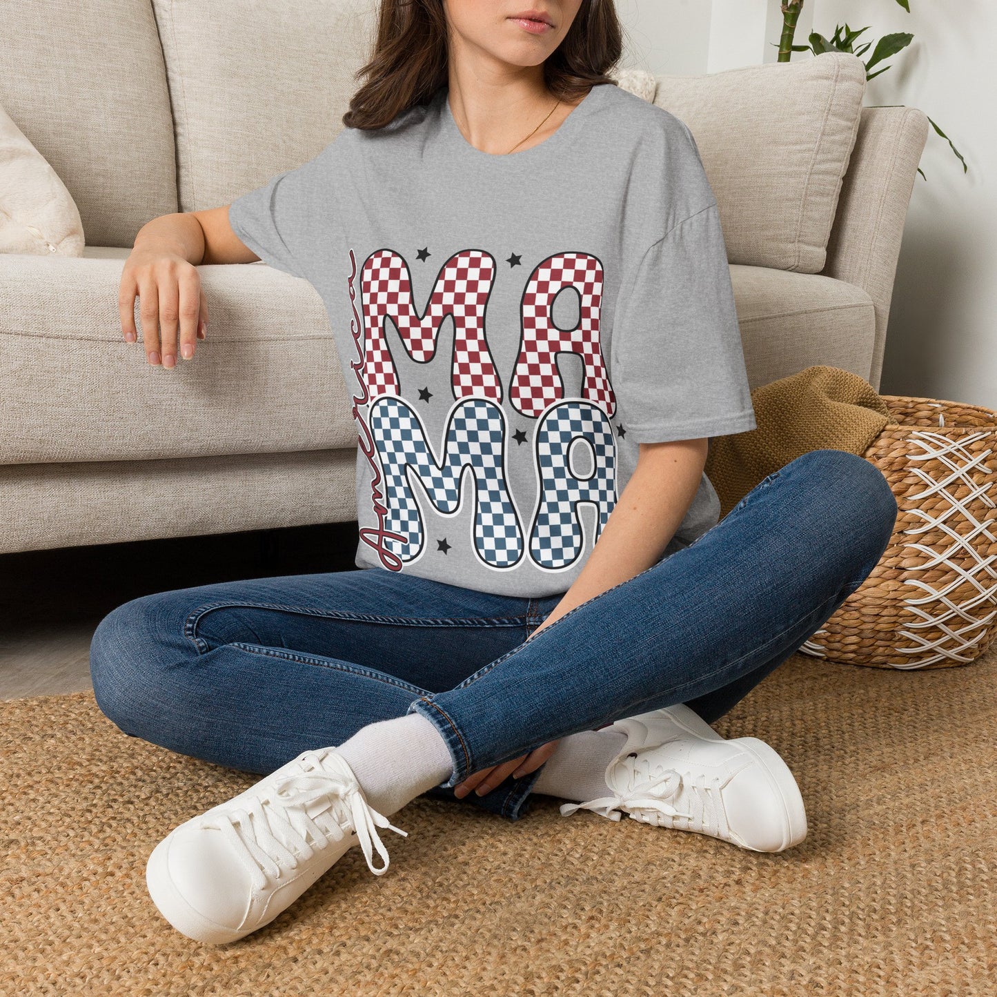 Mama Checkerboard T‑Shirt