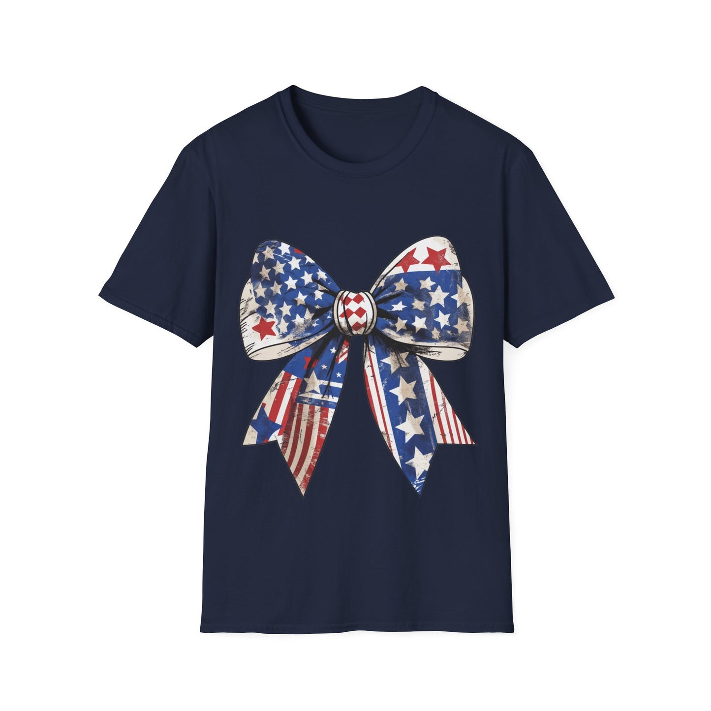 Patriotic Stars & Stripes Bow T-Shirt