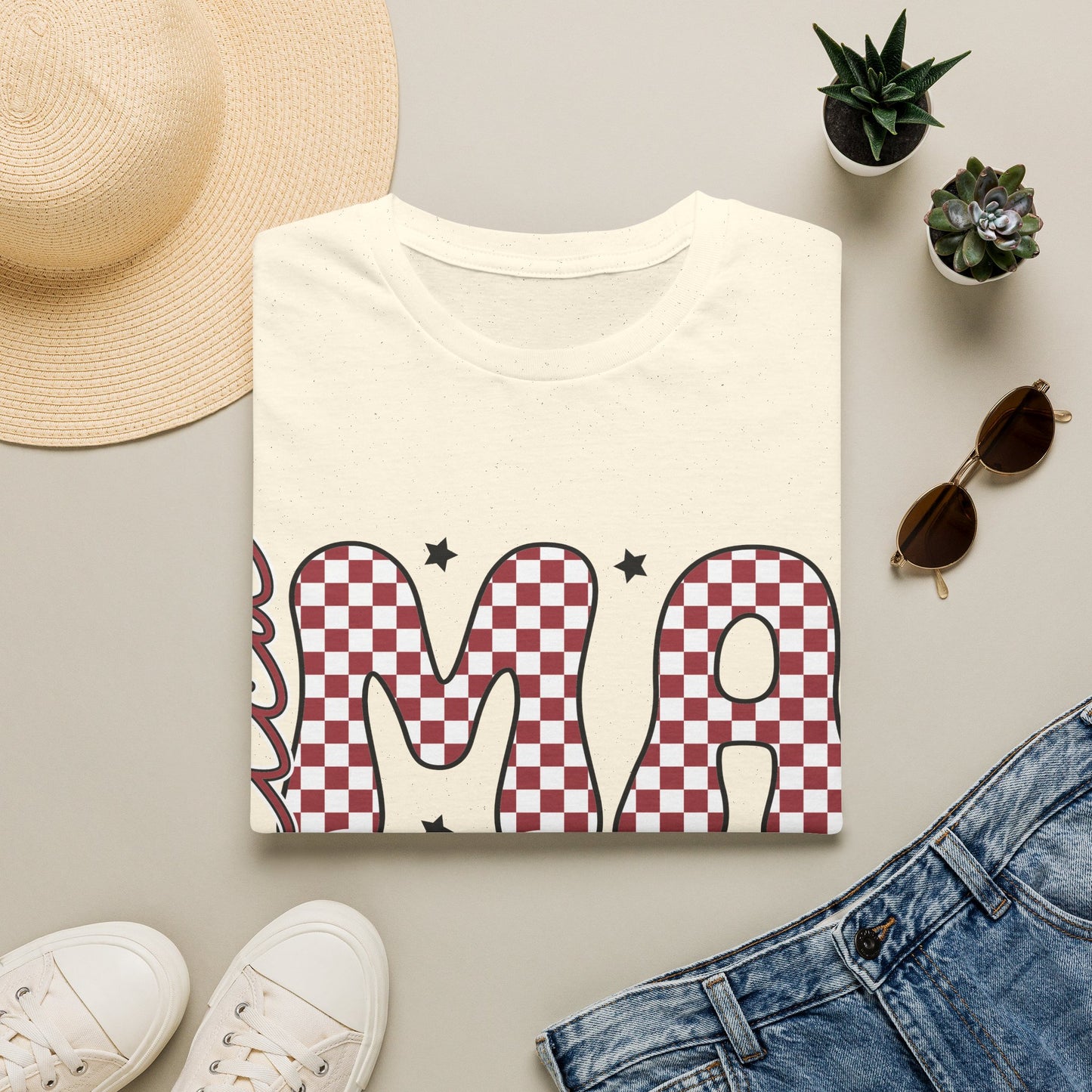 Mama Checkerboard T‑Shirt