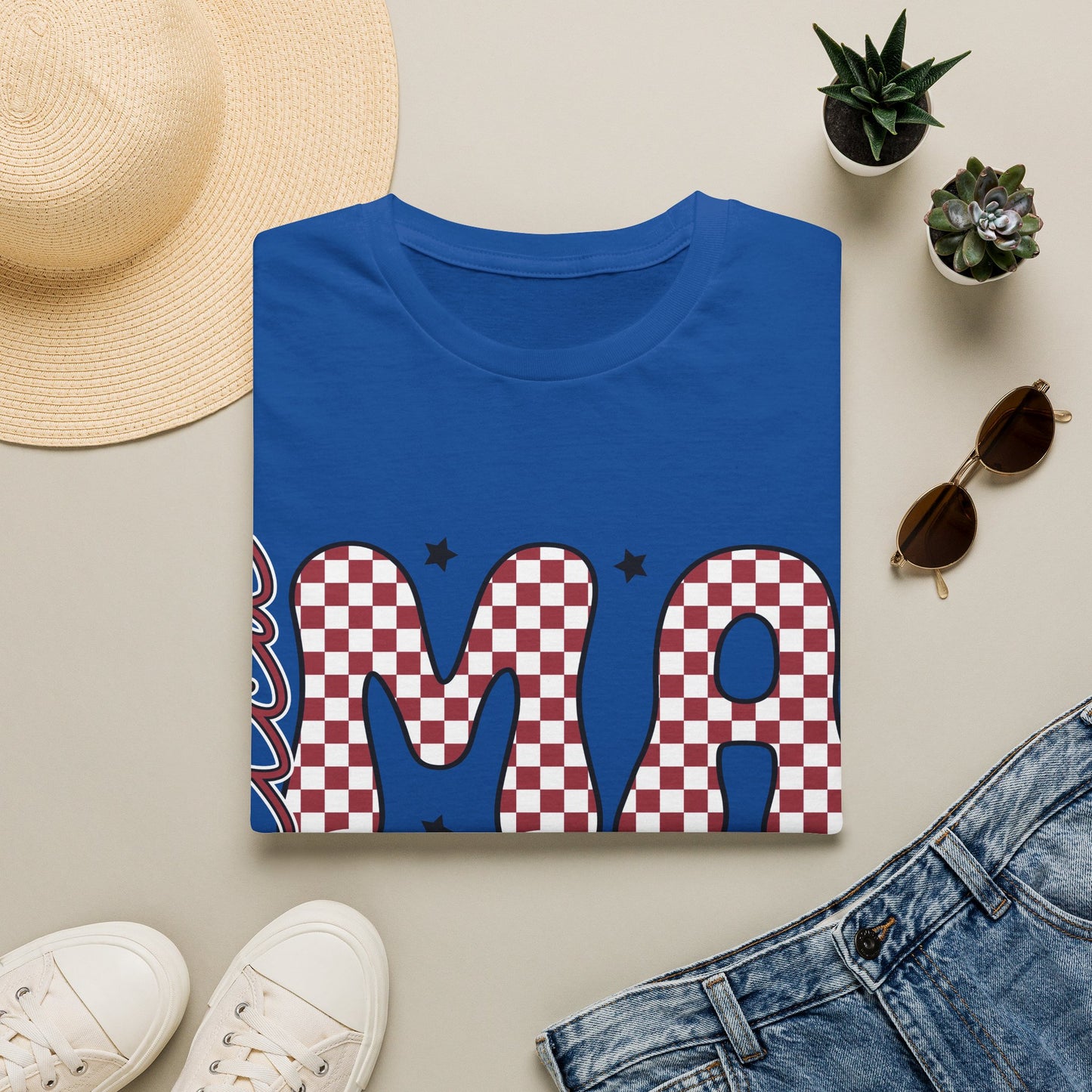 Mama Checkerboard T‑Shirt