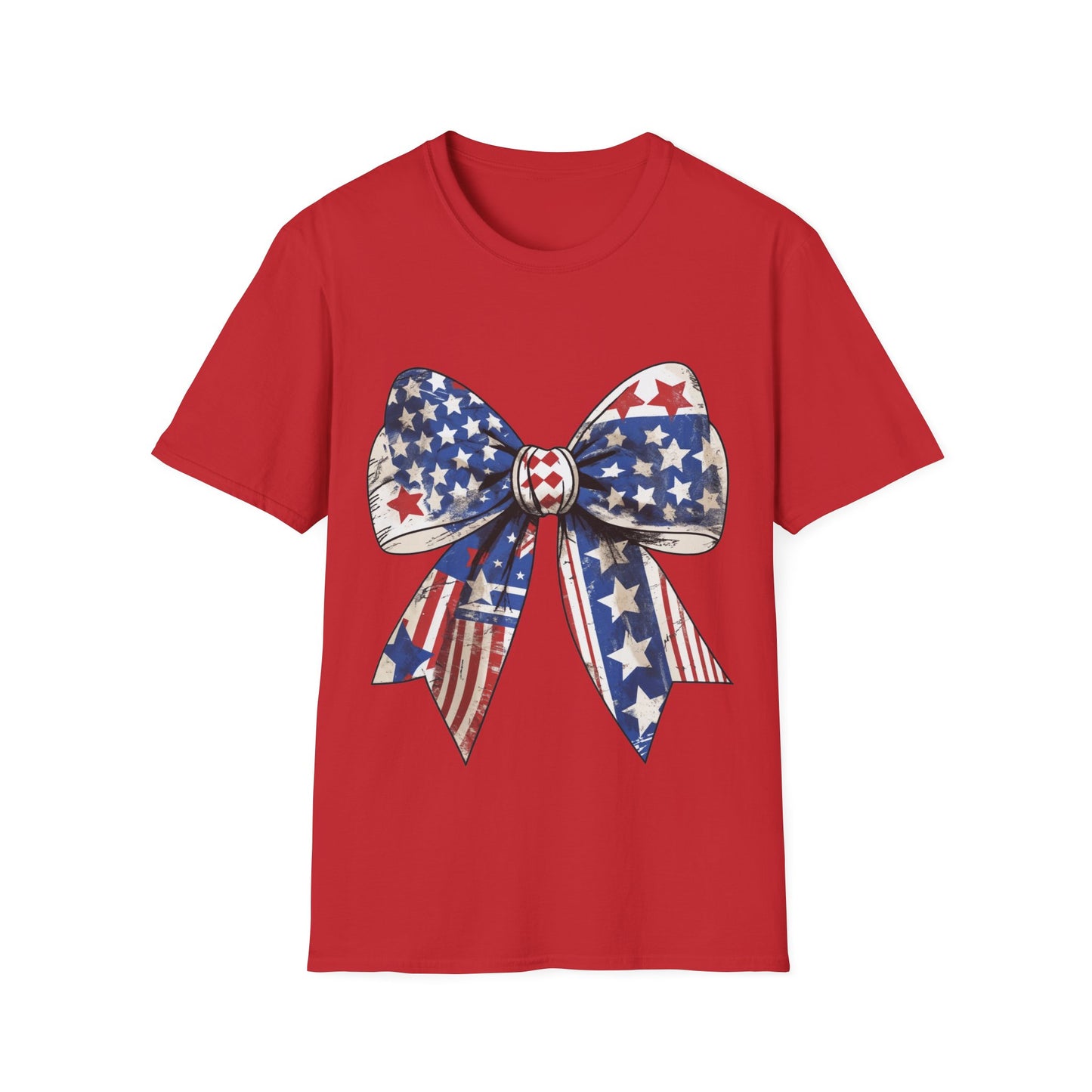 Patriotic Stars & Stripes Bow T-Shirt