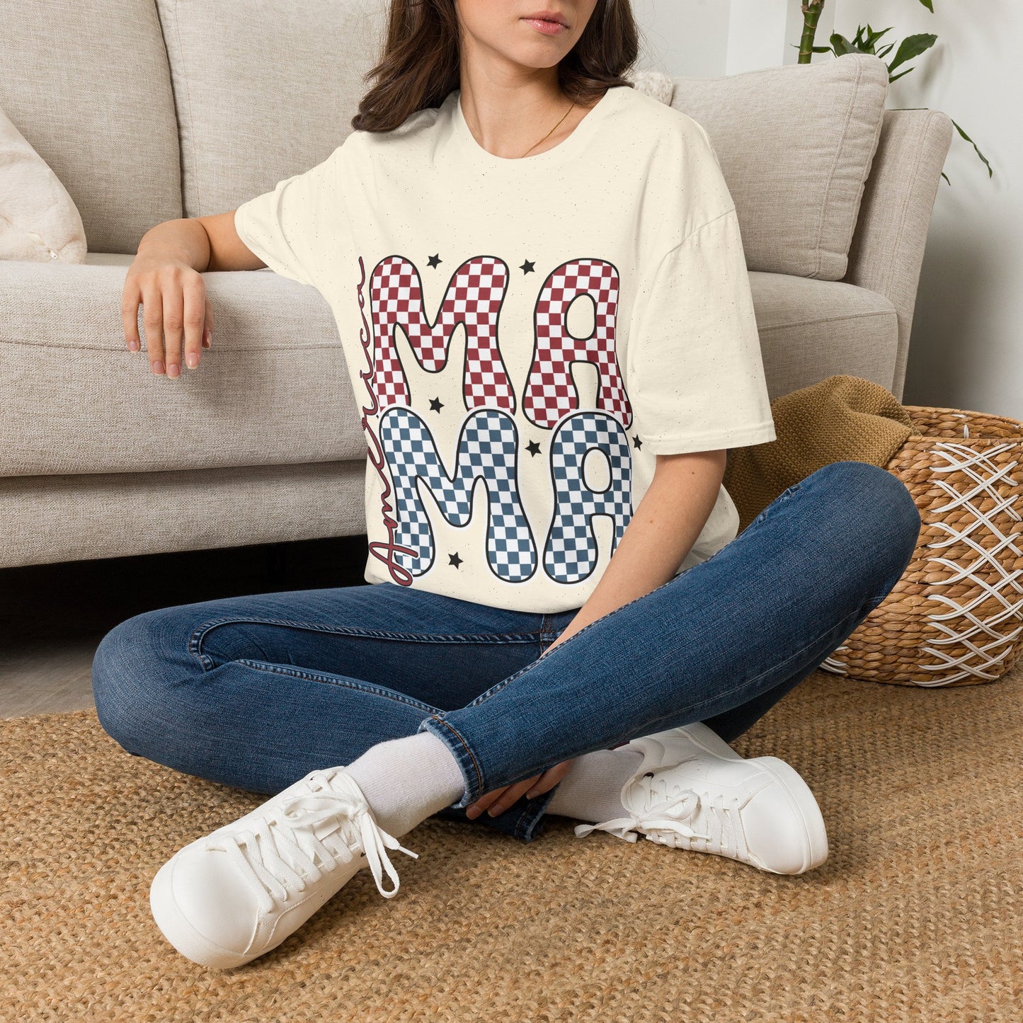 Mama Checkerboard T‑Shirt