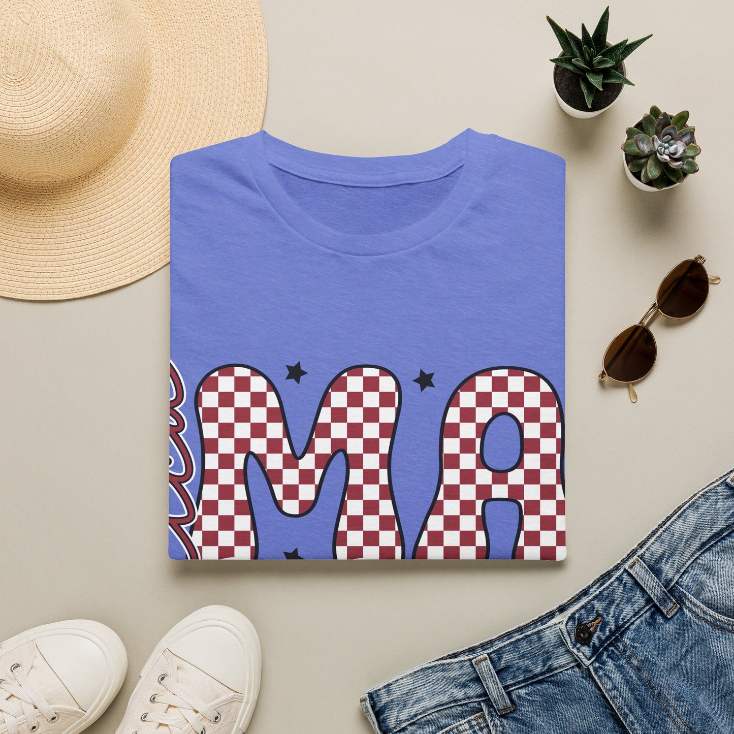 Mama Checkerboard T‑Shirt