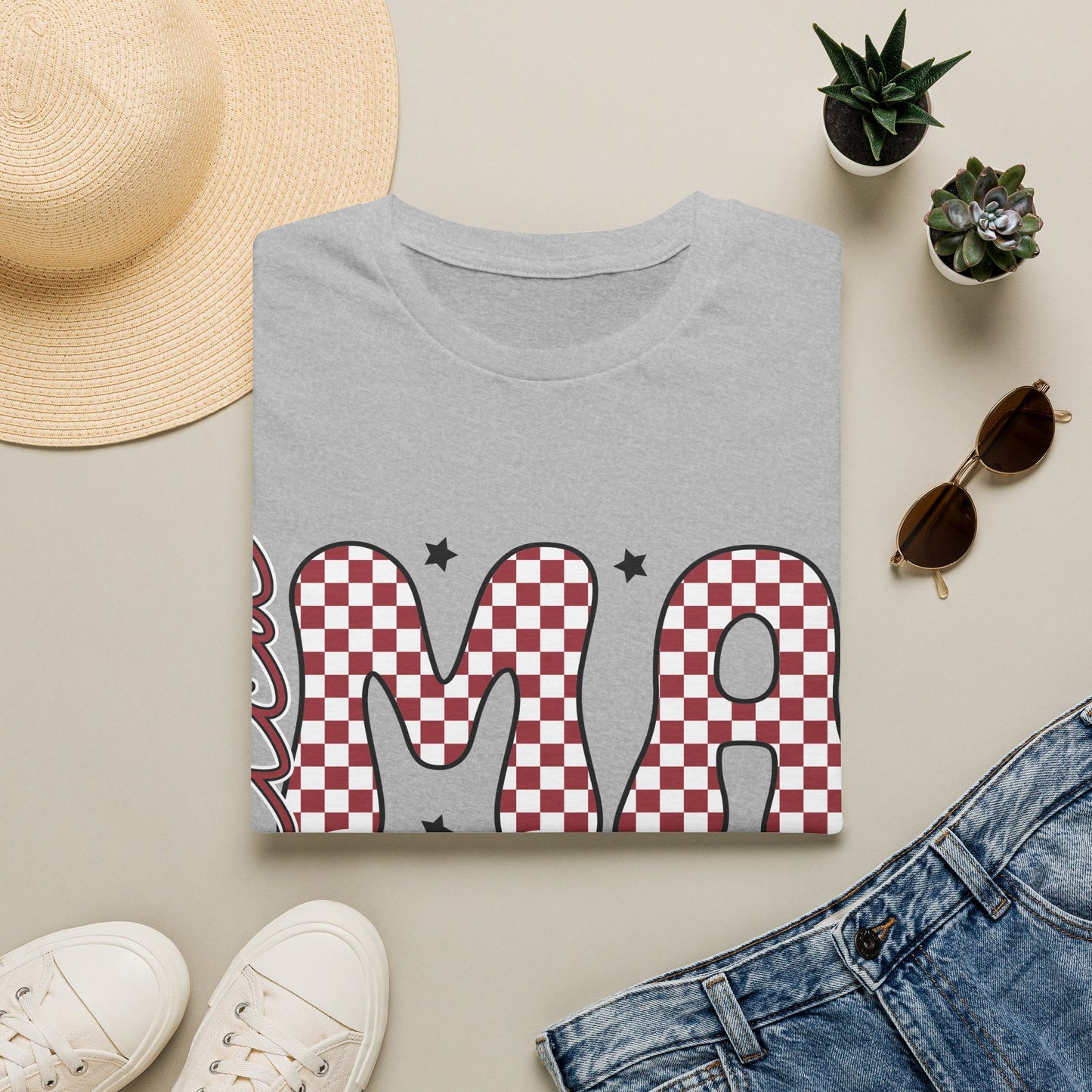 Mama Checkerboard T‑Shirt