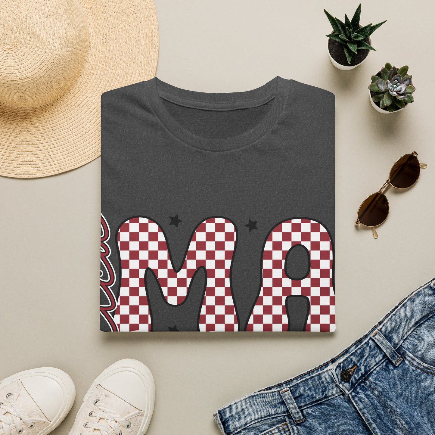 Mama Checkerboard T‑Shirt