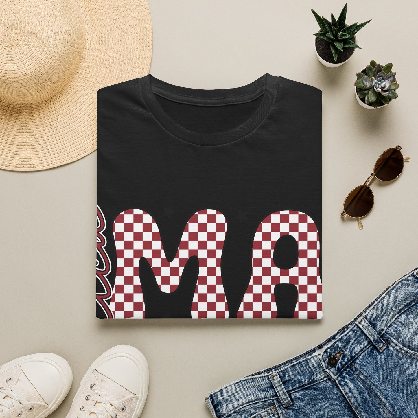 Mama Checkerboard T‑Shirt