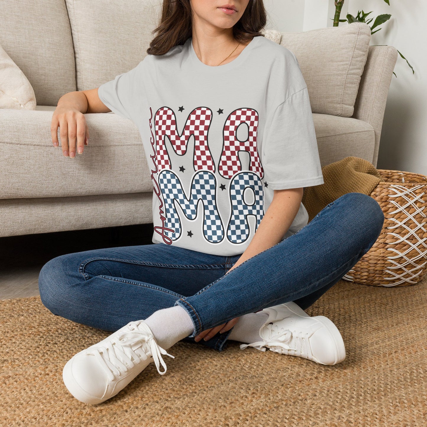 Mama Checkerboard T‑Shirt